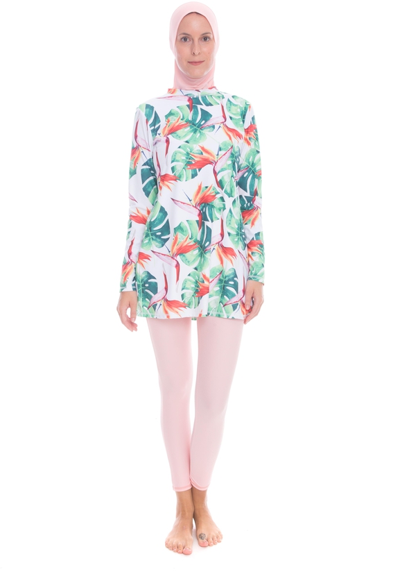 Matsalleh Design Tropics Modest Swimwear - 5 Sizes (Pink)
