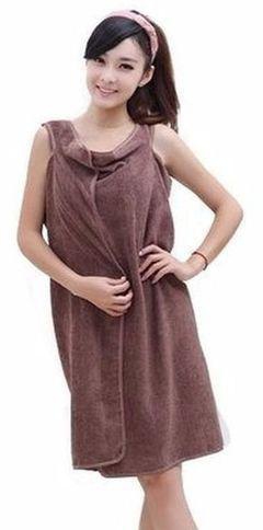 Generic Female Bath Robe / Body Wrap Towel - Brown