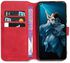 DG.MING Retro Oil Side Horizontal Flip Case With Holder & Card Slots & Wallet For Huawei Honor 20 Pro(Red)