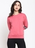 Sweatshirt With Knitted Stripe Pink
