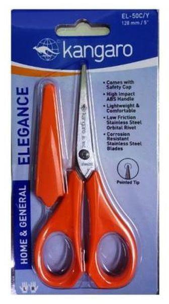 Kangaro Metal Scissor (stainless) Comes With Safety Cap EL-50C/Y