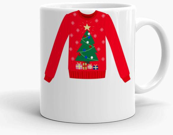 Christmas Ugly Red Sweater Theme Mug