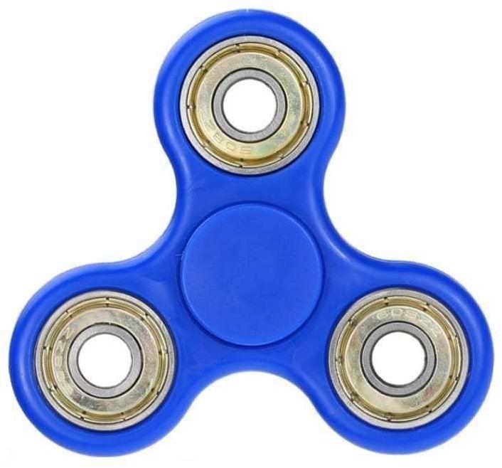 Blue Stress Reliever 3D Tri Spinner Fidget Finger Spin Hand Desk Toys EDC ADHD Autism