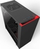 NZXT S340 Elite ATX, mATX and ITX Mid Tower Computer Case, with HDMI and  2x USB 3.0 Matte Black/Red  | CA-S340W-B4