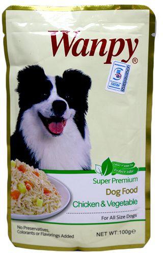 Wanpy Dog Chicken&veg Pouch 100g