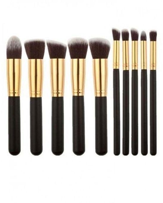 Vidana 10 Pieces Professional Kabuki Makeup Brush Set -Black