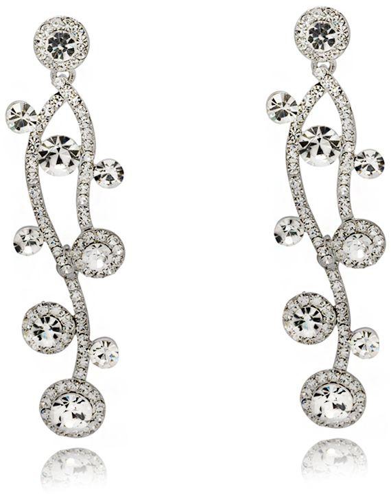 Jenny Colt Silver and White Crystal Dangle Earrings [MYJC68]