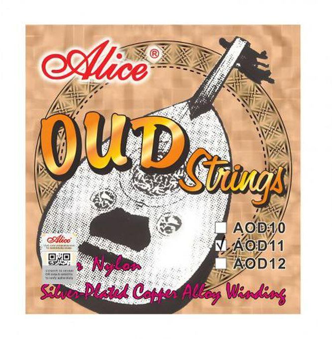 ALICE AOD-12 Arabic Lute Aoud Oud String Set Of 12 Nylon & Silver Plated Copper Alloy Strings