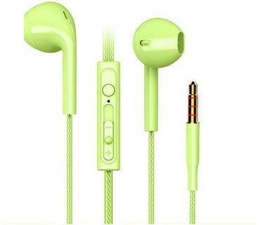 Wired In-Ear Headphones With Mic Green