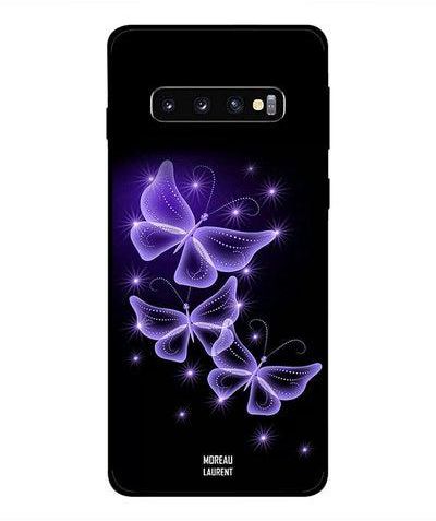 Samsung Galaxy S10 Case Cover Black/Purple/White أسود/ أرجواني/ أبيض
