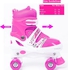 Power Superb Adjustable Roller Skate Shoes 2-Rows 4-Wheels, Pink/White