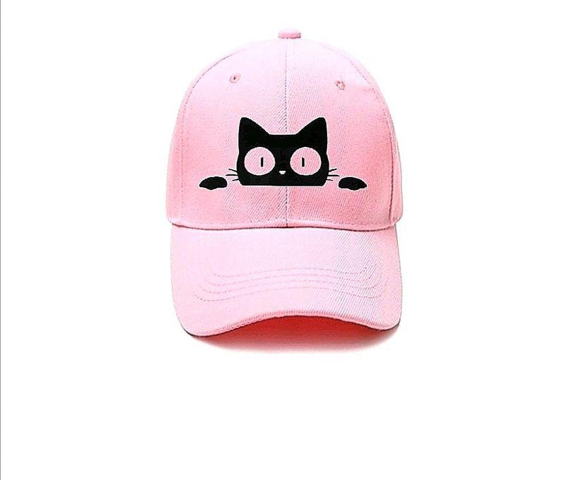 Cat Design Cap For Women And Girls High Quality - Rose