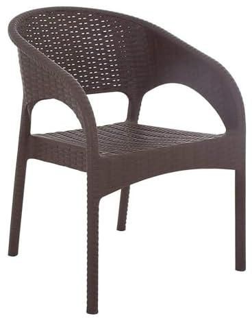 Plastic Ratan Chair (Brown)