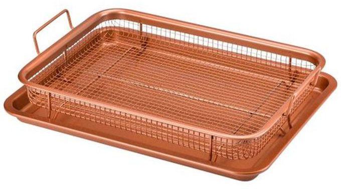 Non-stick Copper Oven Tray With An Air Fryer For Oven - Brown