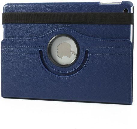 Leather 360 Degree Rotating Flip Case Cover For iPad Air - Dark Blue