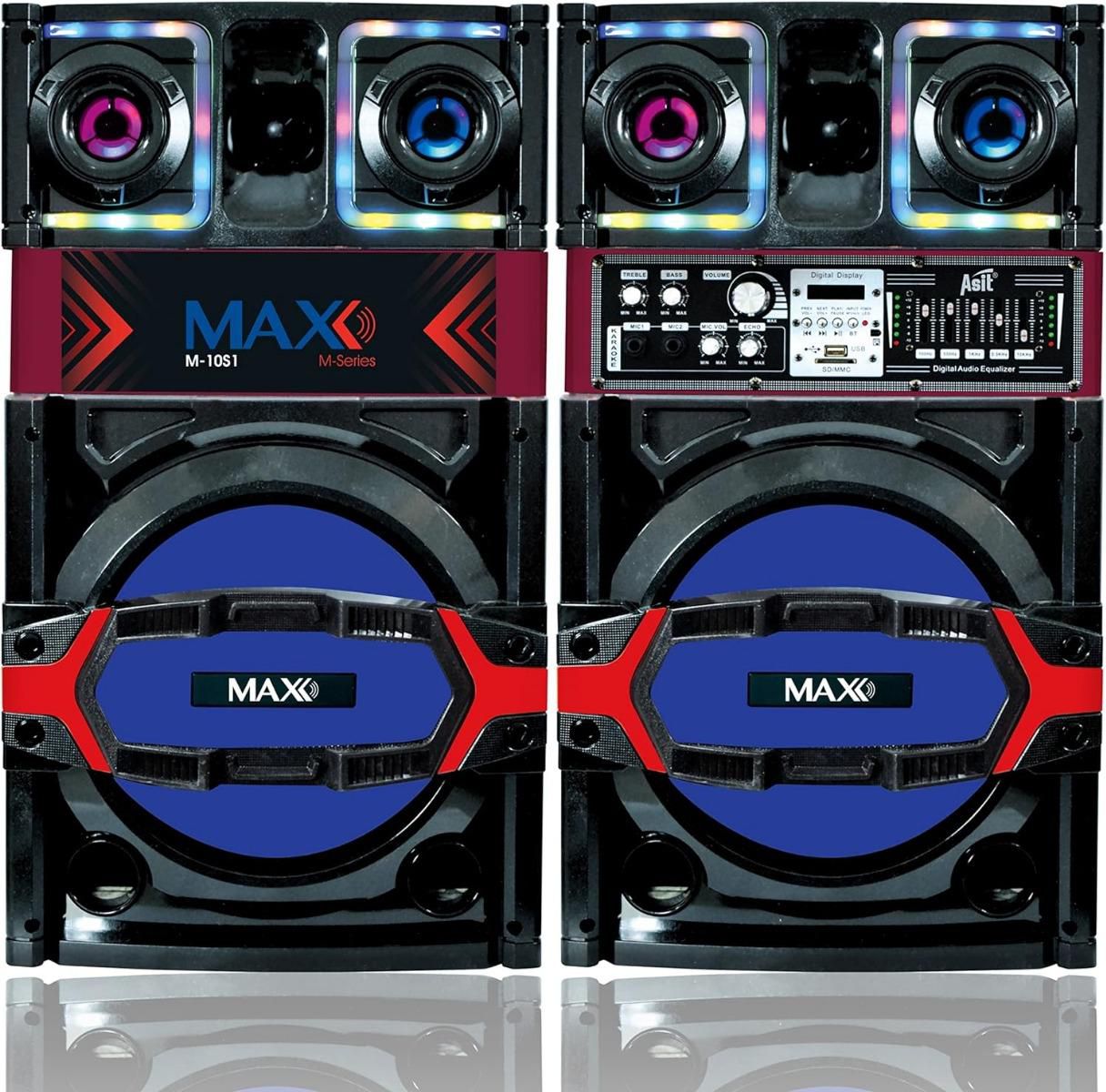 MAX Wired-Wireless Subwoofer, 2 Pieces, 40W, Black - M-10S1