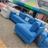 Blue LShape Sofa set - Leather, furniture sofasets on BusinessClaud, Businessclaud Blue LShape Sofa set - Leather