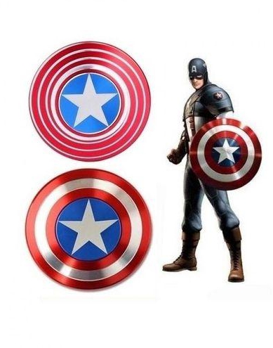 Milano Toys Fidget Hand Spinner Captain America Shield Two Different Side Aluminum Alloy - 04060