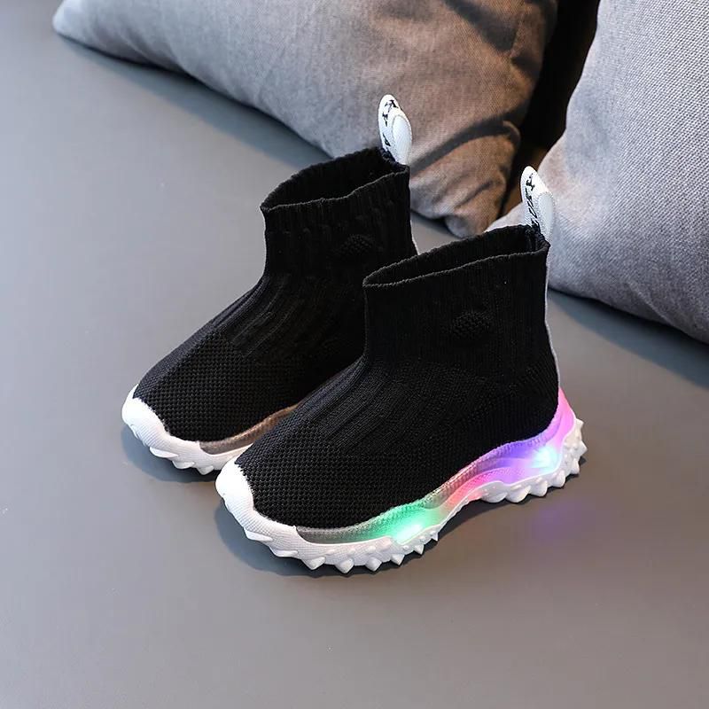 RONI Spring Baby boy fashion light board shoes casual shoes girl kids LED flash sneakers