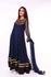 ClickOnStyle Designer Embroidery Work Party Wear Lace and Chiffon Salwar Suit Navy Blue L