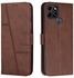 HuHa Case Cover Compatible For Infinix Smart 6 Stitching Calf Texture Buckle Leather Phone Case Brown