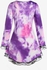 Plus Size Tie Dye Butterfly Print Lace Hem Long Sleeve Tee - 4x