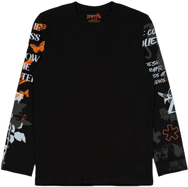 Fashion Concept Collection Oversized Black Long Sleeve T-Shirt