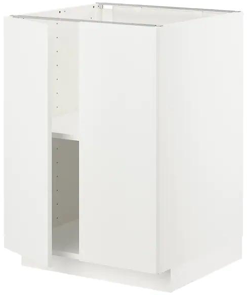 Base cabinet with shelves/2 doors, white/Häggeby white