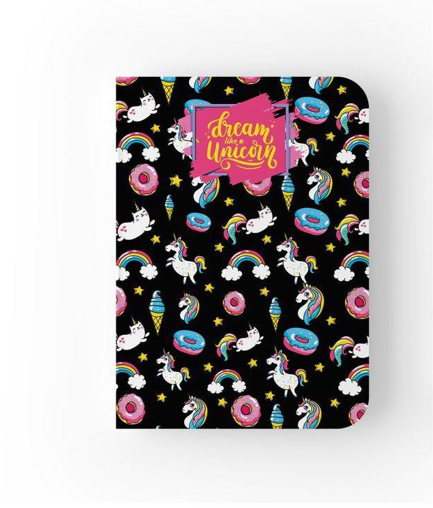 Dream Unicorn A5 Printed Notebook (Black)