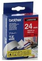 Brother P-touch 24mm TZ-455 Laminated Tape, 8 m, White on Red