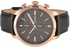 ساعة فوسيل تاونزمان سوداء بسوار من الجلد كرونوغراف للرجال  - FS5097