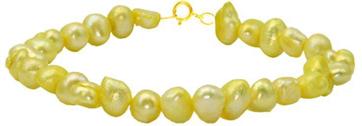10 Karat Gold With Pearls Strand Bracelet