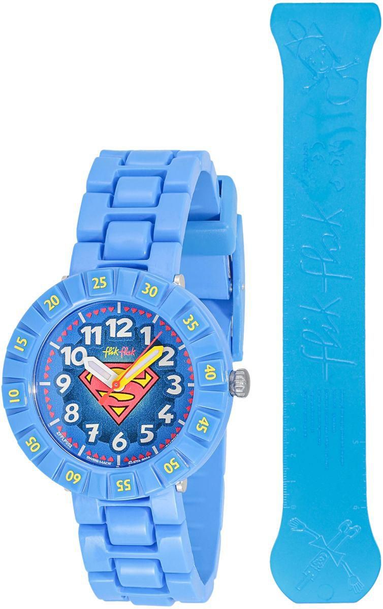 Flik Flak by Swatch Superman Boys Blue Dial Plastic Band Watch - ZFFLP002