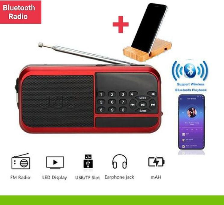 Joc Bluetooth FM Radio - USB - Memory - Red+ Free Mobile Holder