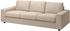 VIMLE Cover for 3-seat sofa - with wide armrests/Hallarp beige