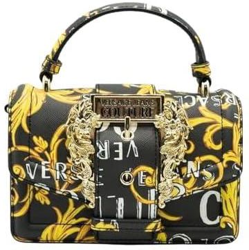 Versace Jeans Couture Baroque Handbag Shoulder Bag Black Gold, Black - Gold