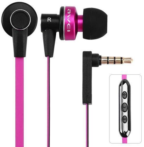 Generic ES - 90vi 1.2m Cable In-ear Earphone With Mic Voice Control(ROSE MADDER)