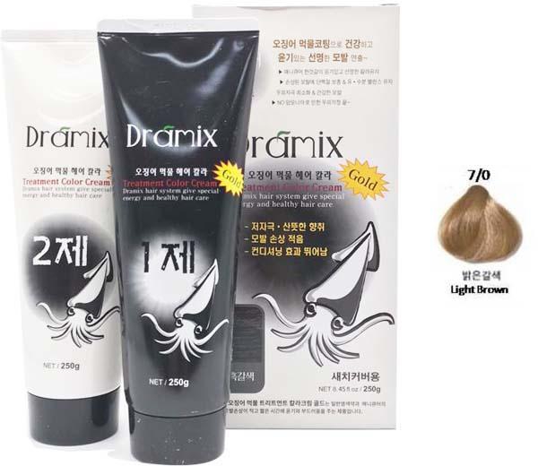 Hairworld Korea Dramix Squid Ink Treatment Color Cream 7n 500ml