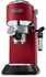 Delonghi Dedica Style Pump Espresso Coffee Machine, 15 Bar, Red - EC 685.R