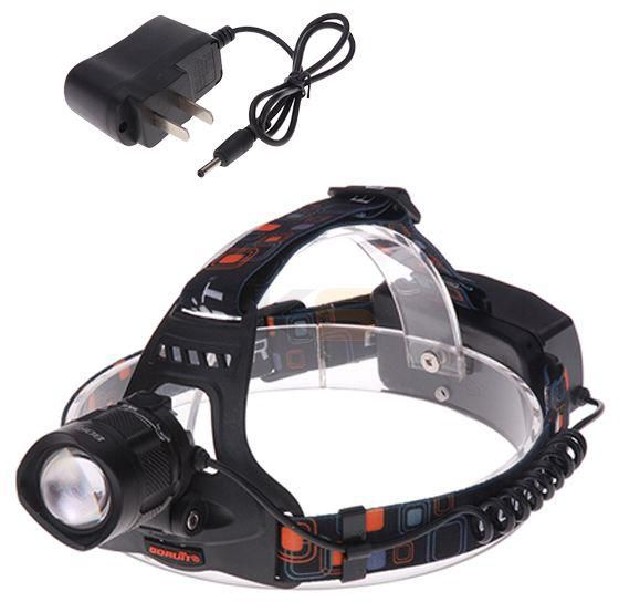 BORUIT LT Cree XM-L L2 Zoomable LED Headlight 1000 Lumens 3 Modes Rechargeable Headlamp