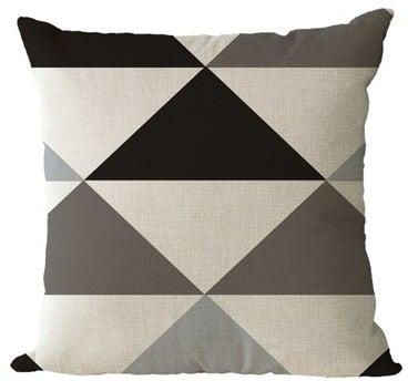 Geometric Painted Pillow Case Linen Multicolour 45x45cm