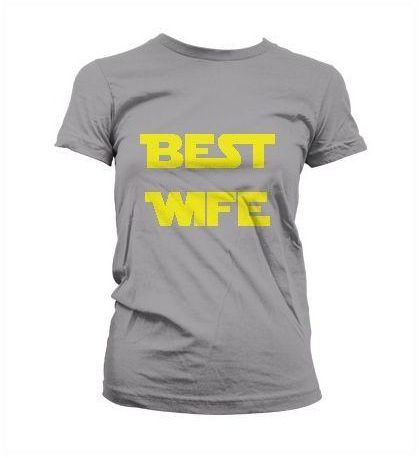 Geeqshop Best Wife T-Shirt For Women- Grey Small