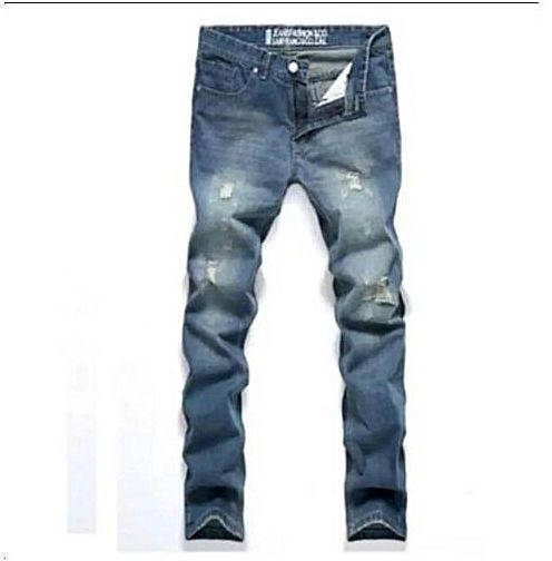 Generic Men's Tapered Jeans Robin Jeans Pants Men Denim Pants Male Ripped Hole Jeans nice
