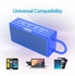 Waterproof Wireless Speaker With Micro SD Card Slot And AUX line-In Blue