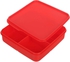 Get Joy Square lunch box with silicone lid, 1.8 litres, 20×20 cm - Red with best offers | Raneen.com