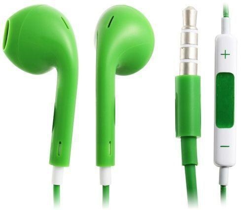 Headphone Earphone with Mic Remote Volume Control For Apple iPhone 5 5S 5C iPad - Green