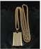 Fashion Gold Cuban Link Chain With Iced Tag Pendant