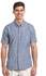 D-Struct Blue, White Polyester Shirt Neck Shirts For Men