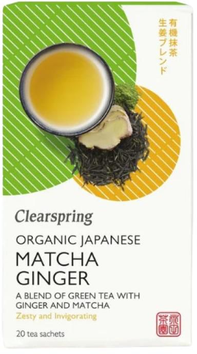 CLEARSPRING ORGANIC MATCHA GINGER GREEN TEA BLEND 20 SACHETS