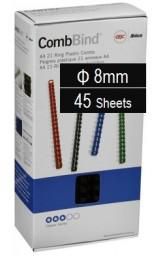 Plastic Binding Combs PK/100 8mm (45 Sheets) Black